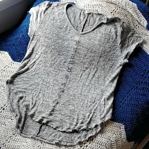 Soft Grey Shaped Hem Zodiac V-neck Tunic